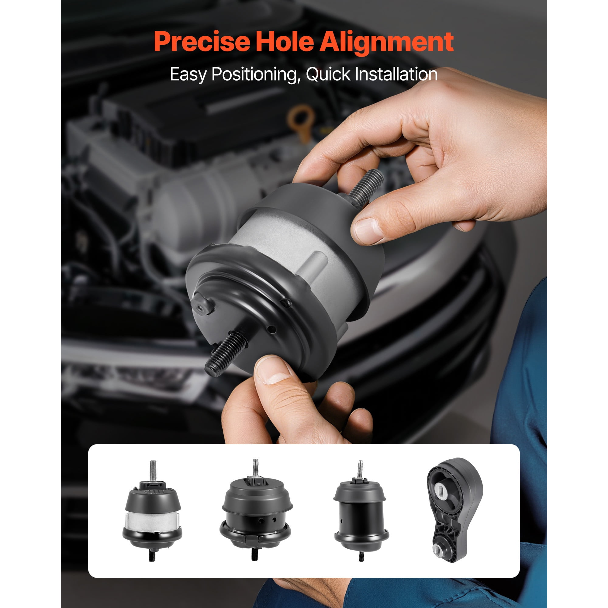 KFFKFF Engine and Transmission Motor Mount Kit Replacement, Set of 4, Compatible with 2009–2017 Chevrolet Traverse 3.6L V6, Replace OE# A5548HY, A5549HY, A5458HY, A5444, Provides Stable Support