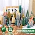 thumbnail image 3 of Ayieyill 30PCS Artificial Mini Christmas Trees, Mini Pine Tree Sisal Trees with Wood Base Bottle Brush Trees for Christmas Table Top Decor Winter Crafts Ornaments, 3 of 7