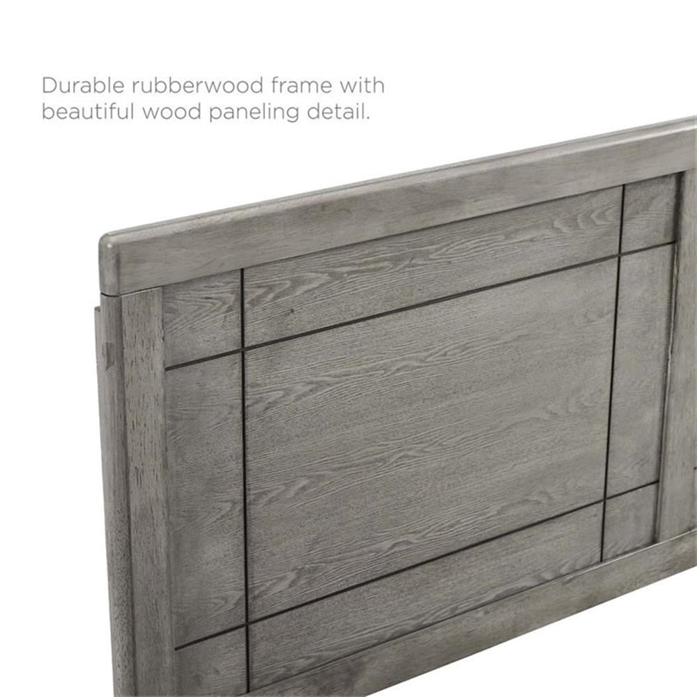 Pemberly Row King Modern Rubberwood and MDF Headboard in Gray