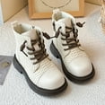 thumbnail image 6 of newwalpole Toddler Boys Girls Boots Kids Work Boots Winter Snow Boots Lace Up Hiking Outdoor Boots (Toddler/little Kid) White for Size 1, 6 of 8