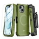 thumbnail image 1 of Funda MYBAT Maverick MagSafe Clip para iPhone 15 Verde con Mica, 1 of 10
