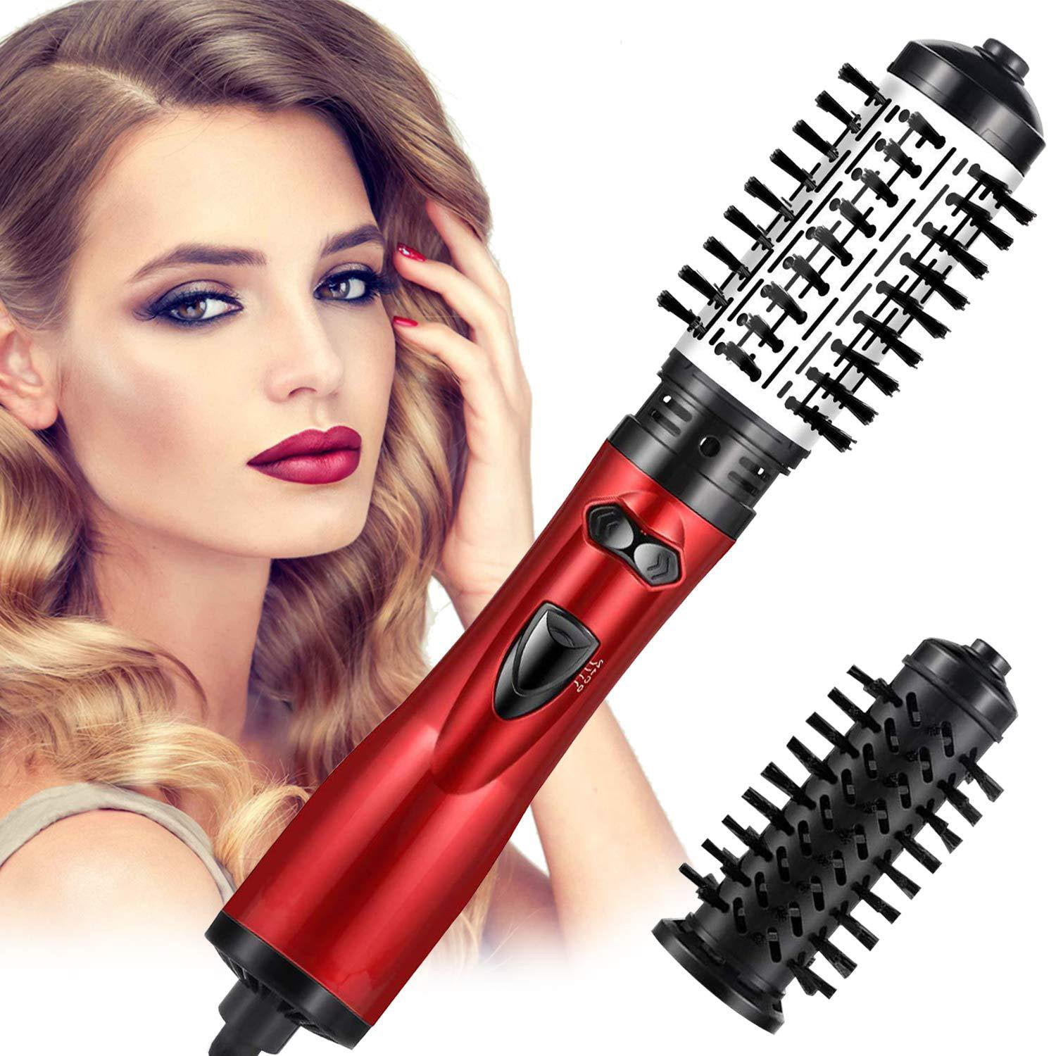 Hot Air Brush for Short Hair, One Step Hair Dryer and Volumizer Negative  Ion Hair Straightener Curler Brush 