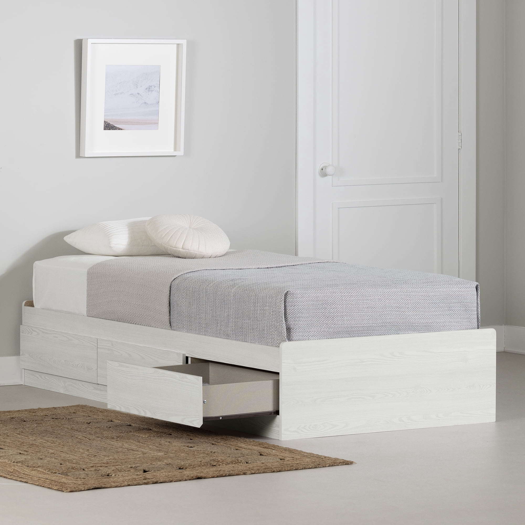 Lit matelot 3 tiroirs pour Adolescents, fini Pin blanc, collection Arlen de Meubles South Shore