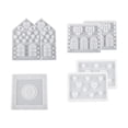 thumbnail image 1 of Molde de silicona con forma de casa, molde decorativo de resina para decoración de escritorio. 7 piezas, 1 of 9