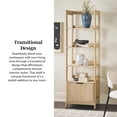 thumbnail image 6 of Walker Edison Transitional Narrow Bookshelf with Drawers, Coastal Oak, 6 of 18