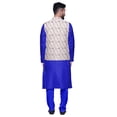 thumbnail image 3 of Atasi Ethnic Dupion Silk Kurta Pyajama Set With Printed Nehru Jacket For Mens, 3 of 3