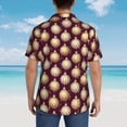 thumbnail image 4 of Xecao Golden Christmas Balls Print Hawaiian shirt - A Stylish Short-Sleeve Button-Down for Men, Perfect for Casual Beach and Tropical Outings.,Small, 4 of 7
