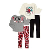 365 Kids From Garanimals Girls' T-Shirt and Leggings Set, 4-Piece, Sizes 4-10