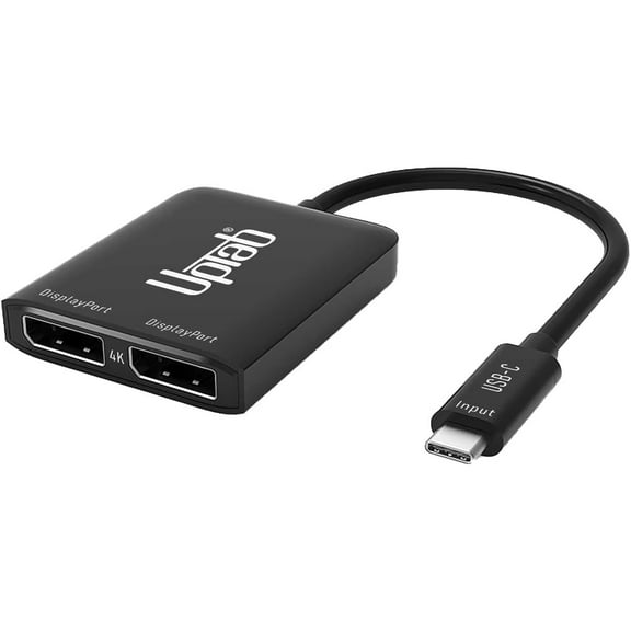 UPTab USB-C to Dual DisplayPort 1.4 Adapter 8K@60Hz or Dual 4K@60Hz – USB Type-C to 2 DisplayPort MST Hub for Windows Extended Mode, Mac Mirror Mode, Thunderbolt 3/4 Compatible, HDR, HDCP 2.2