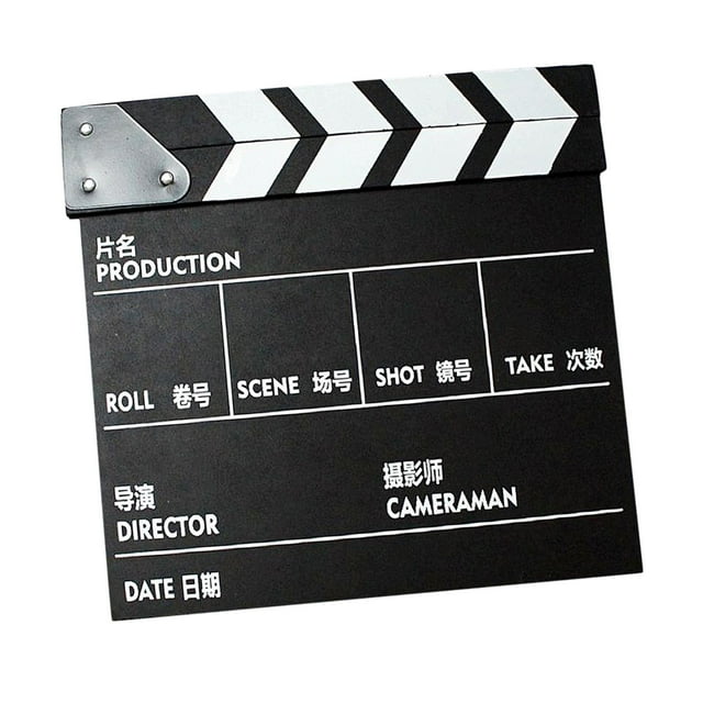Clapboard Clapper Board Scene Slate Clap Mini Clapperboard Madera para publicidad Fondo Corte Escena de acción Estudio chino negro CUTICAT Tablilla de directores de cine