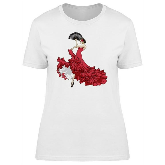 Beautiful Flamenco Dancer Lady T-Shirt Women -Image by Shutterstock, Female XX-Large