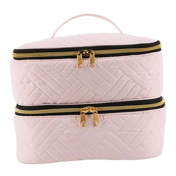 Nail Polish Carrying Case for Nail Polish and Manicure Set Nail Lamp Perfume Pink