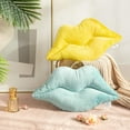 thumbnail image 3 of 3D Lips Soft Velvet Cushion Throw Pillows for Couch Bed Living Room, Insert Included, Blue, 20 X 11 inches, 3 of 6