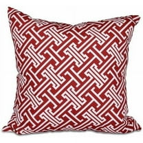 Simply Daisy 16" x 16" Leeward Key Geometric Print Pillow, Red