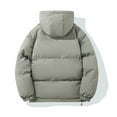 thumbnail image 4 of ANINEO Mens Outdoor Coats Long Sleeve Turn Down Collar Pockets Solid Color Down Jacket Fall Winter Unisex Jacket Stylish Male Outwear, 4 of 4