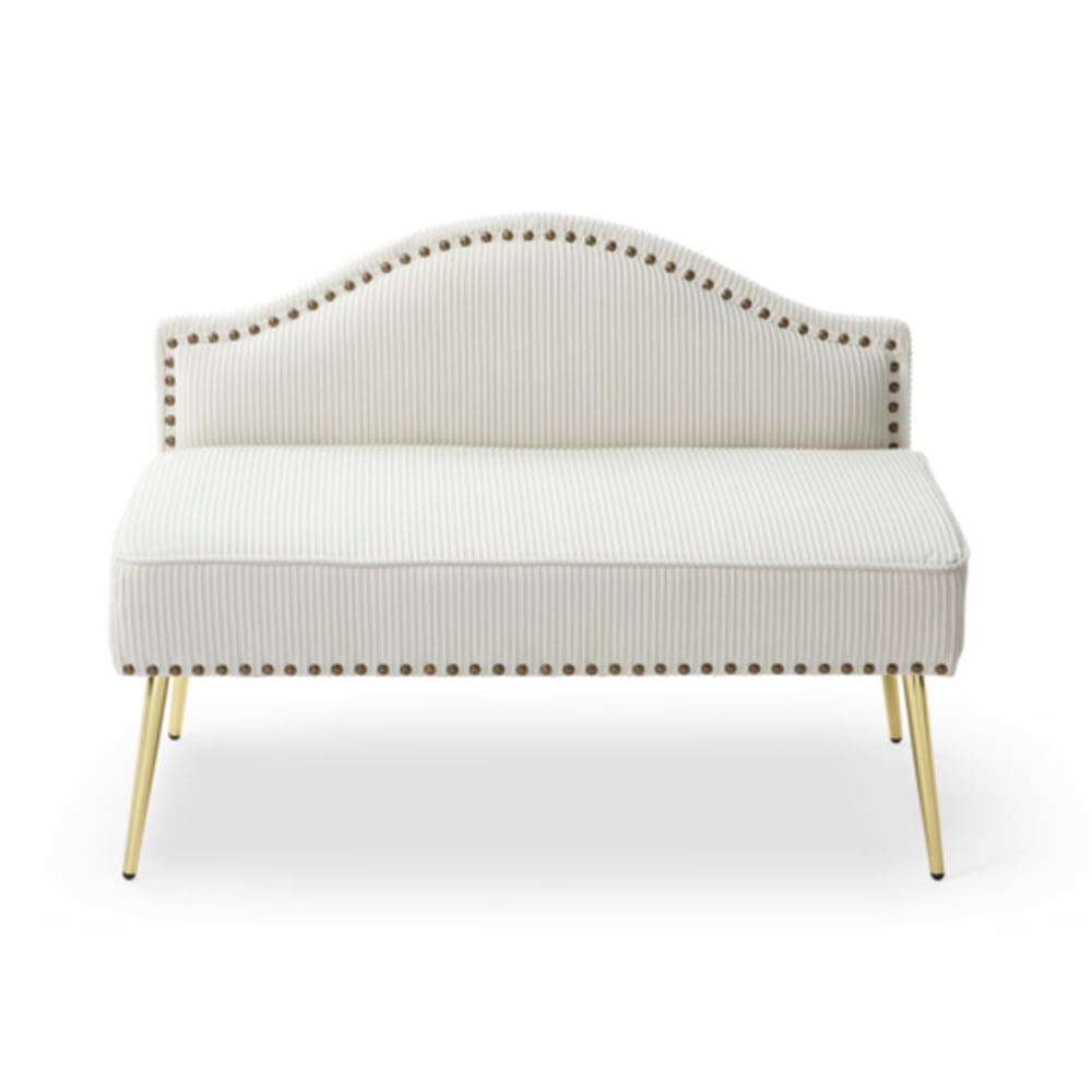 MidCentury Loveseat, 46.5inch Velvet Couch with Curved Back,Nail Head