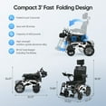 thumbnail image 6 of VERPAL Reclining Foldable Lightweight Electric Wheelchairs for Adults, Airline Approved Mobility Power Wheelchair for Seniors, 500W Motor, 400 lbs, 15 miles, White, 6 of 6