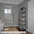 thumbnail image 2 of Lavish Home 5-Tier Ladder Bookshelf, Leaning Decorative Shelves for Display - Wood Shelf for Living Room, Bathroom, and Kitchen Storage, Gray, 2 of 7