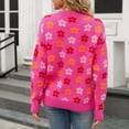 thumbnail image 6 of Bovemsi Sweaters for Women Cozy Autumn New Round Neck Knitted Long Sleeve Sweater Women's Print Warm Comfortable Fit Street Style Fall Sweaters, 6 of 9