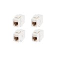thumbnail image 1 of 4 Pack Cat5e Inline Coupler Type Keystone Jack, White, 1 of 1