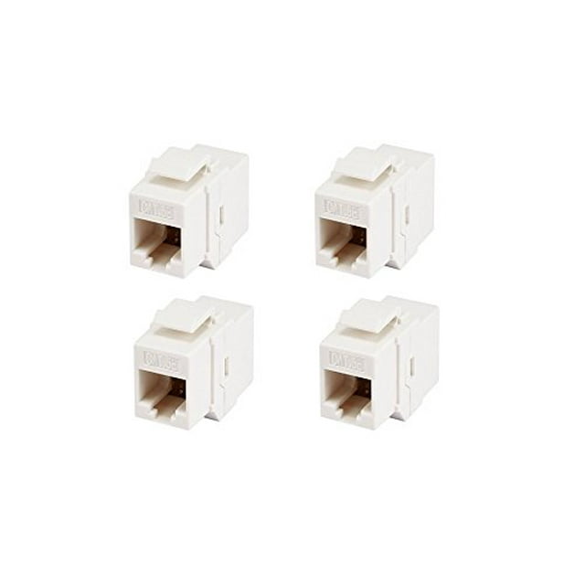 4 Pack Cat5e Inline Coupler Type Keystone Jack, White