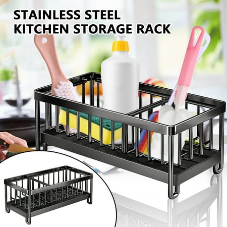 XIXISTARYY Kitchen Essentials Kitchen Sink Sponge Holder Kitchen Sink Box Black