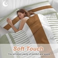 thumbnail image 4 of 3 Piece Sage Green Farmhouse Duvet Cover Set California King, Microfiber Comforter/Quilt Cover with Corner Ties and 2 Pillowcases, Green Brown Striped All Season Soft Bedding with Zipper Closure, 4 of 8