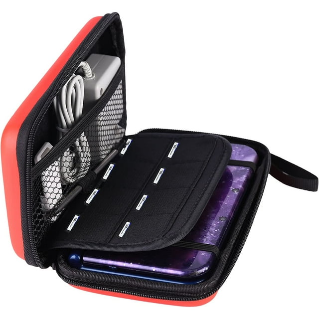 GFDYREE Carrying Case Compatible with for New 2DS XL, New 3DS XL,3DS XL, Hard Travel Protective Shell for Console& Game (Red)