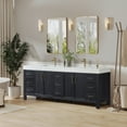 thumbnail image 4 of Leon 84" Double Bathroom Vanity in Fir Wood Black w/Composite in Lightning White, 4 of 18