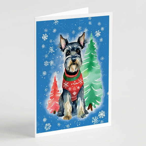 Schnauzer Christmas Greeting Cards Pack of 8 7 in x 5 in