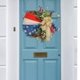 thumbnail image 1 of July 4th Wreath Americana Patriotic Wreath Handcrafted Memorial Day Wreath Festival Garland for Front Door Independence Day Wreath for Wall Home Decor, 1 of 7