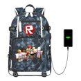 thumbnail image 1 of Mochila escolar de gran capacidad para hombre y mujer, bolsa de viaje para ordenador portátil, interfaz de carga de auriculares, impermeable, 1 of 4