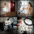 thumbnail image 3 of LUXSURE Ring Light with Stand for Phone, Ring Light Tripod for iPhone with Light, Overhead Camera Mount 10.5" with Remote, Phone Tripod with Light for Vid, 3 of 7