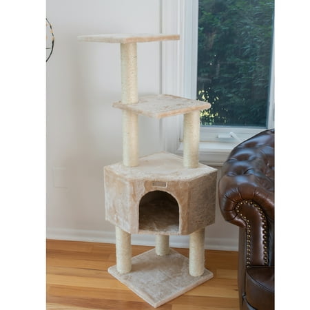 UPC: 0815481016019 | GleePet 48  real wood Cat Tree GP78480321 Beige