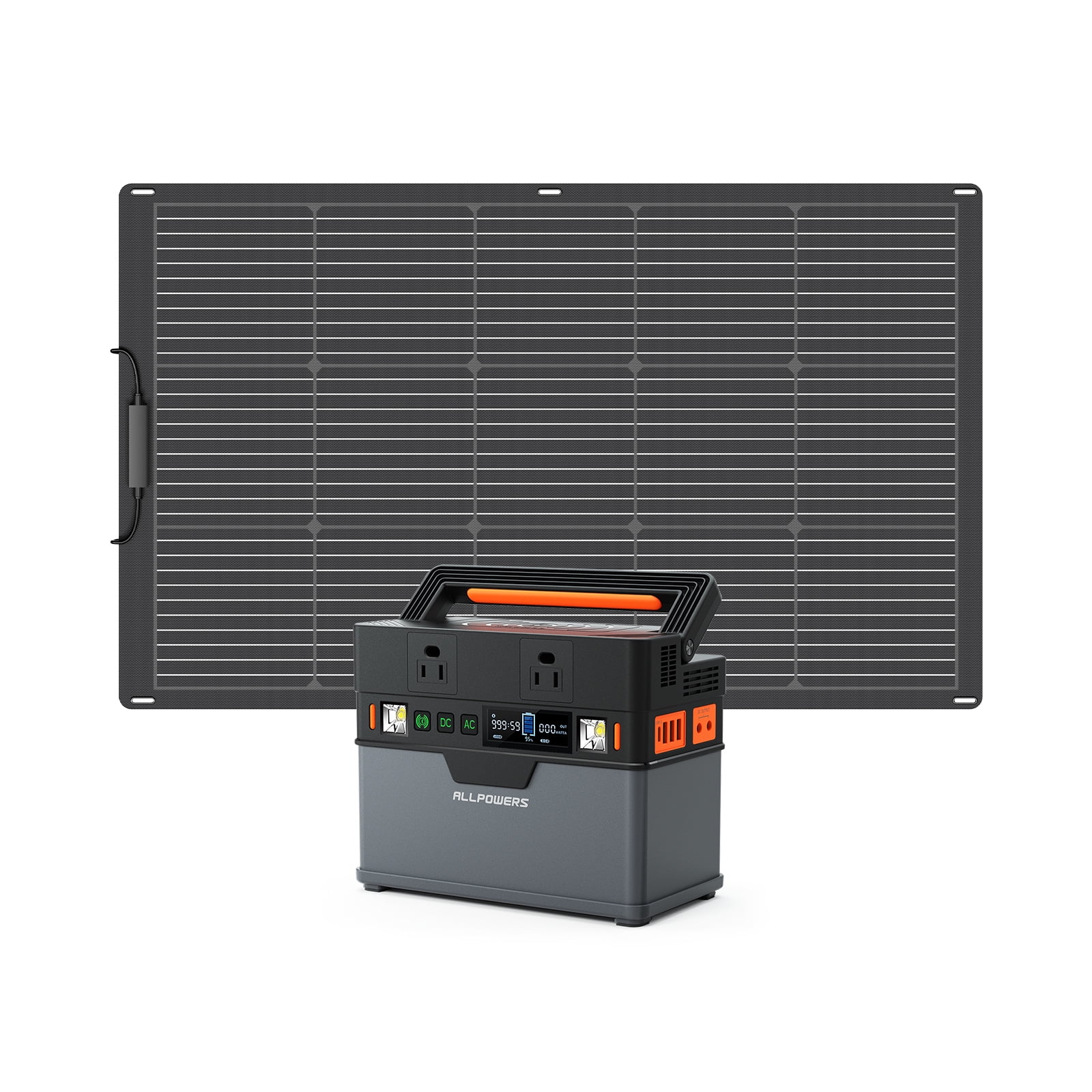 ALLPOWERS S300 PLUS Portable Solar Generator Kit, 100W Monocrystalline Flexible Solar Panel with 300 Watt 288Wh Power Station, Wireless Solar Charger for Camping, Laptop, Phone [Shipping Separately]