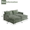 thumbnail image 3 of Bonuoke 75" Modular Sectional Sofa, 4 Seat U-Shaped Sectional Couch with Reversible Ottoman for Living Room, Green, 3 of 8