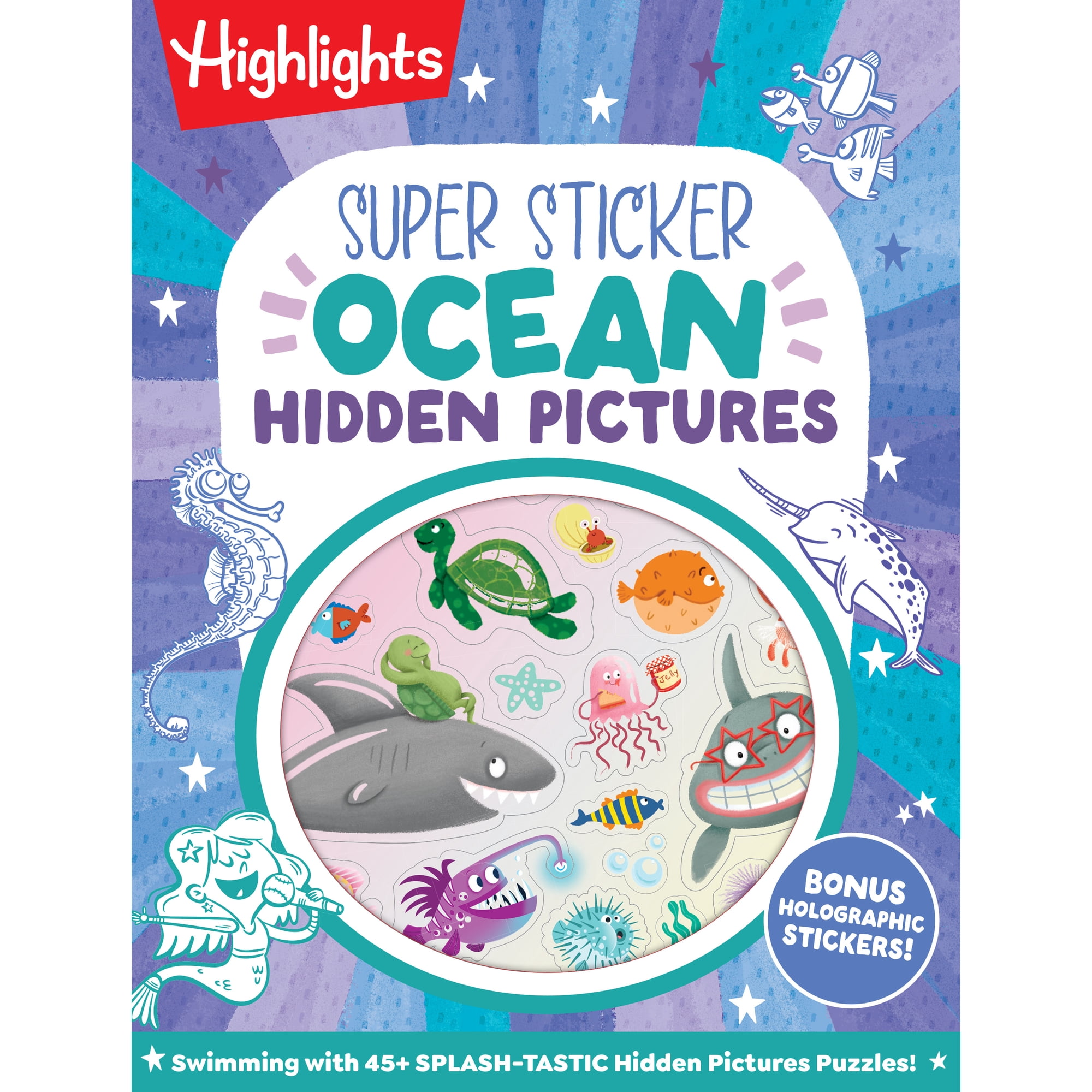 Super Sticker Ocean Hidden Pictures: Hidden Pictures Puzzle Book with Splash-Tastic Ocean Scenes, Sharks, Mermaids, Leaping Dolphins and Aquatic Holographic Foil Stickers, Made for Kids 6-9 (Paper...