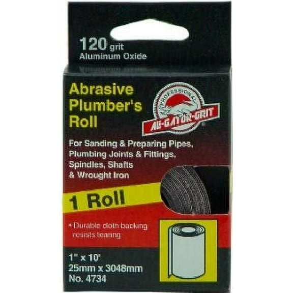 Ali Industries Plumber Sanding Roll 4733 - 180 Grit Sandpaper Roll - 1 in. x 10 ft