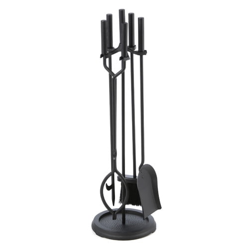 Parts Accessories Uniflame 4 Piece Black Fireplace Tool Set With