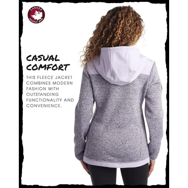 CANADA WEATHER GEAR Womens Sweatshirt - Full Zip Hooded Sweater
