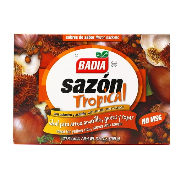 Pack of 15, Badia Sazón Tropical with Coriander & Annatto, 3.5 oz