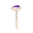thumbnail image 3 of ANGARA Natural 1.2 Ct. Amethyst with Diamond Halo Ring in 14K Rose Gold for Women (Ring Size: 6.5), 3 of 10