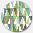 thumbnail image 1 of Designart 'Mixed Green Geometric Pattern II' Geometric Metal Circle Wall Art, 1 of 3