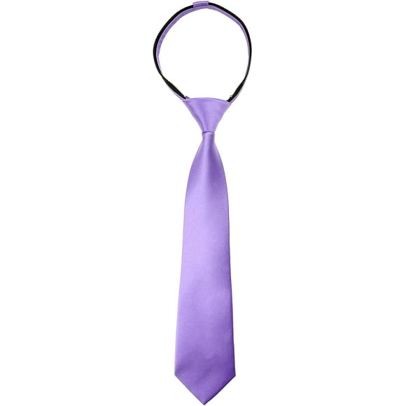 Spring Notion Boys Satin Zipper Necktie, Optional Gift Box