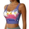 thumbnail image 2 of Bixox Women's Dog Washes in a Bath Pattern Fitness Navel Tank Top U-Back Yoga Tank Top Sweatshirt Sports Bra, 2 of 7
