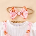 thumbnail image 5 of Kaprioy Baby Girl Summer Clothes Short Sleeve Cute Cartoon Horse Print Bubble Romper Bow Shorts Jumpsuit Outfit 0 3 6 9 12 18 Months Girls Summer Clothes, 5 of 8