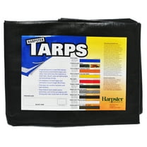 Harpster Tarps 20 ft. x 20 ft. Heavy Duty 6 oz. Black Poly Tarp 12 Mil Thick