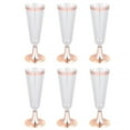 thumbnail image 1 of 10 Pcs Verres à Vin Rouges Jetables Utiles pour Fête, Coupes à Champagne Uniques, Gobelets à Boire, Gobelet, Articles de Fête pour Mariage et Banquet - Or Rose (150 ml), 1 of 6