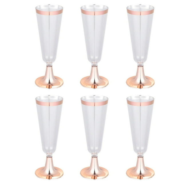 10 Pcs Verres à Vin Rouges Jetables Utiles pour Fête, Coupes à Champagne Uniques, Gobelets à Boire, Gobelet, Articles de Fête pour Mariage et Banquet - Or Rose (150 ml)