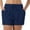 Dark Blue, variant on Laipiong Women's Shorts Casual Stretch Waisted Solid Running Comfortable Basic Elastic Athletic Vacation Clothes